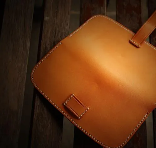 Handmade Leather Men Leather Long Wallet Cool Long Wallets for Men