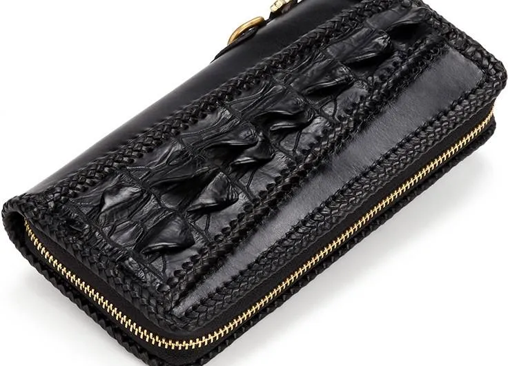 Handmade Leather Mens Biker Chain Wallets Cool Leather Biker Wallets Long Chain Wallet for Men