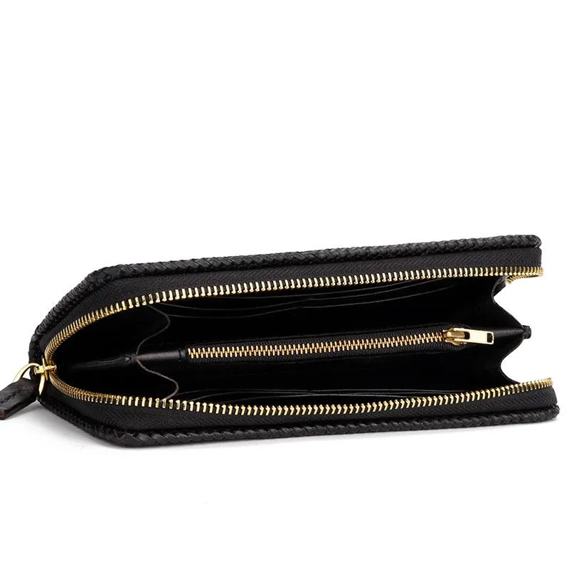 Handmade Leather Mens Biker Chain Wallets Cool Leather Biker Wallets Long Chain Wallet for Men