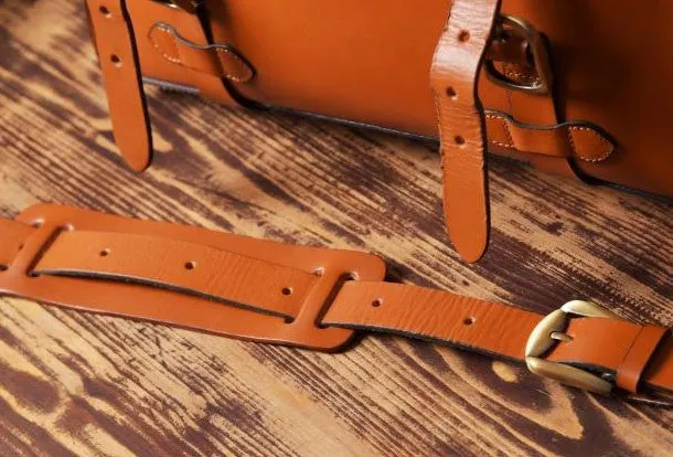 Handmade leather mens Briefcase business Briefcase Shoulder Bag Laptop Briefcase