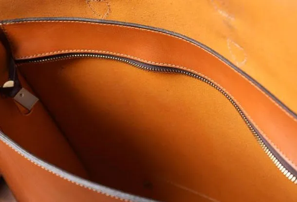 Handmade leather mens Briefcases messenger bags vintage Shoulder Briefcases laptops