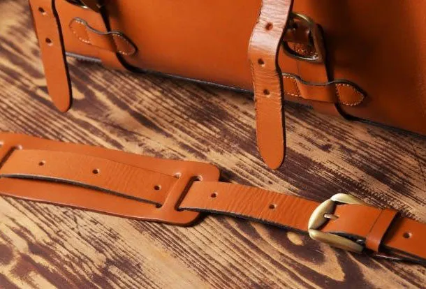Handmade leather mens Briefcases messenger bags vintage Shoulder Briefcases laptops