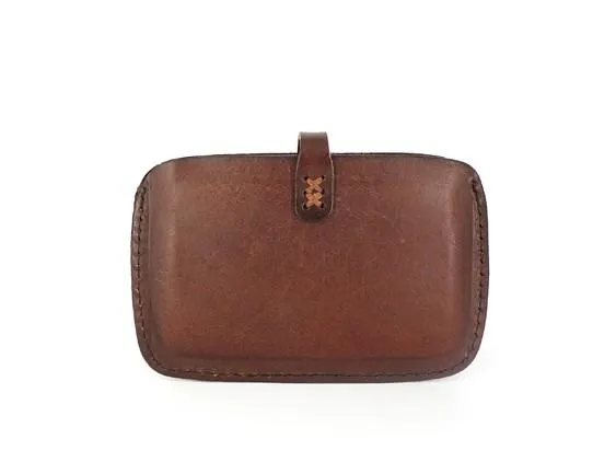 Handmade Leather Mens Card Wallet Front Pocket Wallets Small Wallets for Men