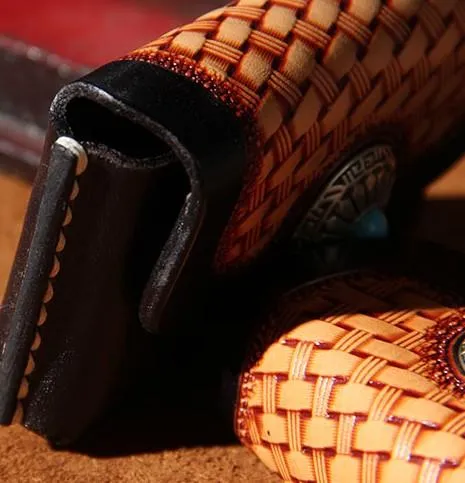 Handmade Leather Mens Card Wallet Holder Small Card Wallet for Men