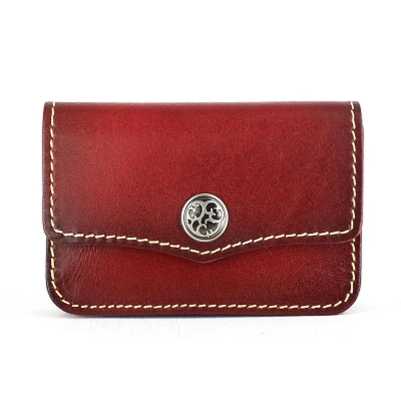 Handmade Leather Mens Change Wallet Card Wallet Front Pocket Wallets Small Wallets for Men