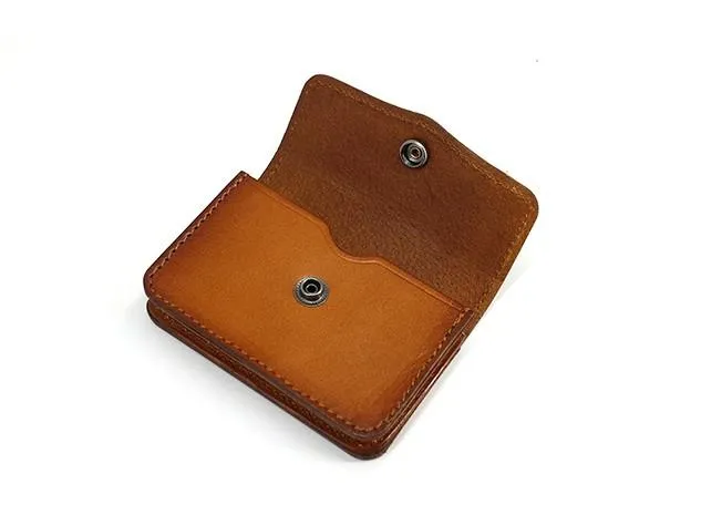 Handmade Leather Mens Change Wallet Card Wallet Front Pocket Wallets Small Wallets for Men