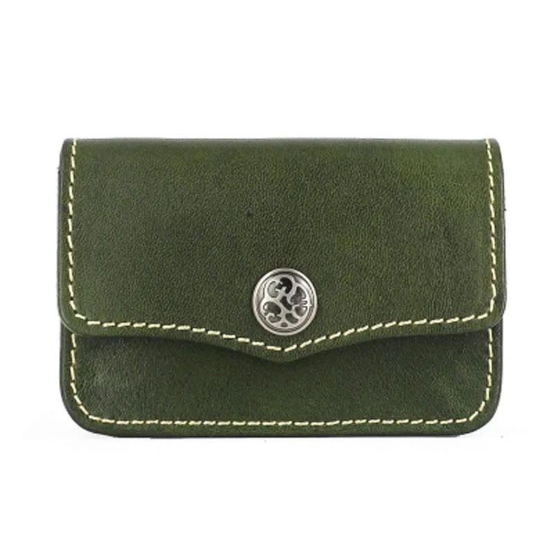 Handmade Leather Mens Change Wallet Card Wallet Front Pocket Wallets Small Wallets for Men