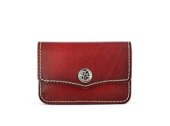 Handmade Leather Mens Change Wallet Card Wallet Front Pocket Wallets Small Wallets for Men