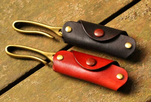 Handmade Leather Mens Cool Key Wallet Key Holder Car Key Case for Men