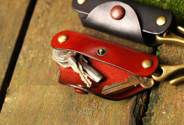 Handmade Leather Mens Cool Key Wallet Key Holder Car Key Case for Men
