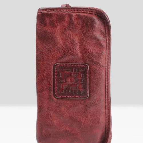 Handmade Leather Mens Cool Long Leather Wallet Zipper Clutch Wallet for Men