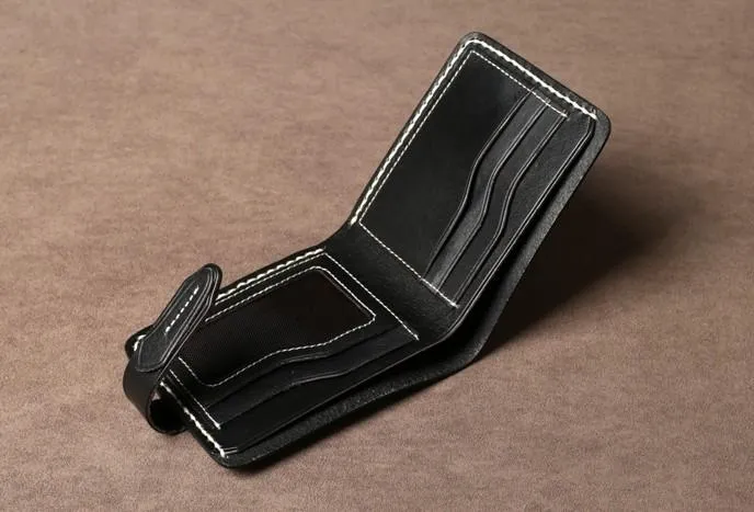 Handmade Leather Mens Cool Slim Leather Small Wallet Men billfold Wallets for Men