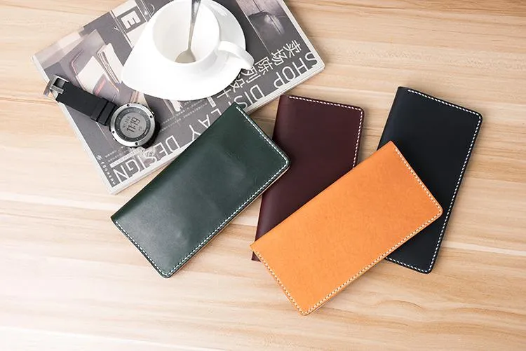Handmade Leather Mens Long Wallet Cool Leather Wallet Long Wallets for Men