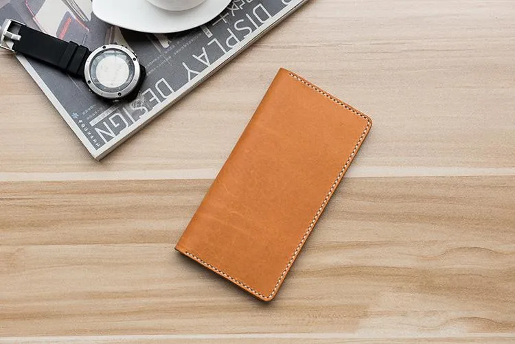 Handmade Leather Mens Long Wallet Cool Leather Wallet Long Wallets for Men