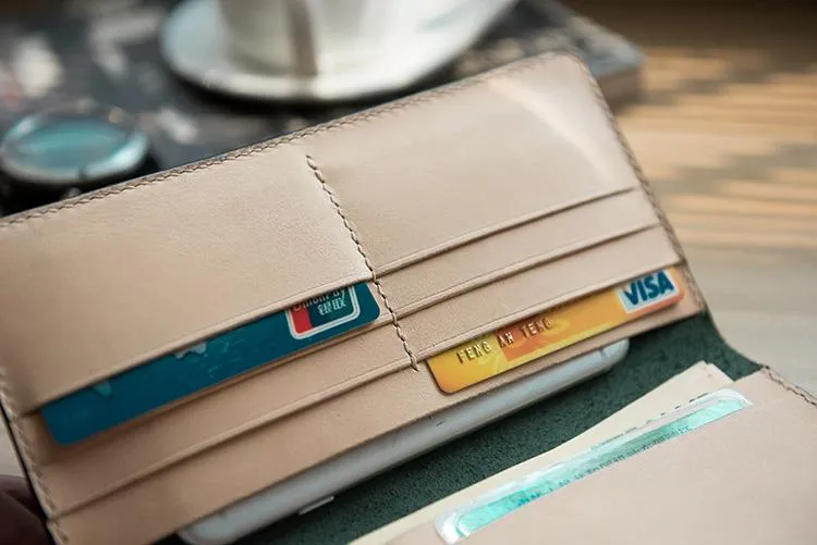Handmade Leather Mens Long Wallet Cool Leather Wallet Long Wallets for Men
