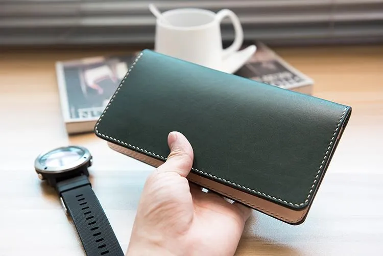 Handmade Leather Mens Long Wallet Cool Leather Wallet Long Wallets for Men