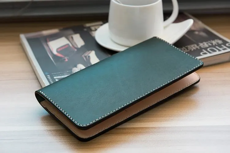 Handmade Leather Mens Long Wallet Cool Leather Wallet Long Wallets for Men