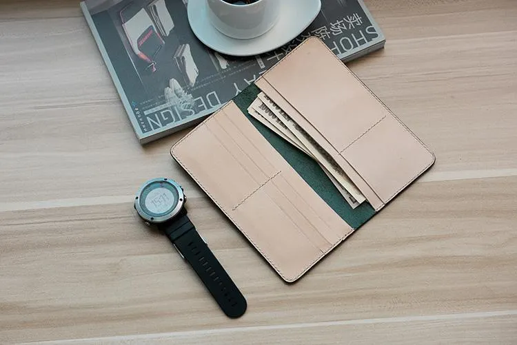 Handmade Leather Mens Long Wallet Cool Leather Wallet Long Wallets for Men