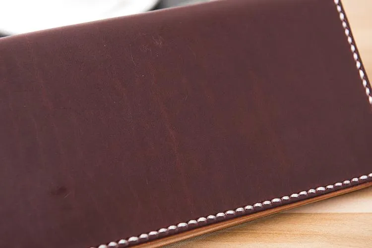 Handmade Leather Mens Long Wallet Cool Leather Wallet Long Wallets for Men