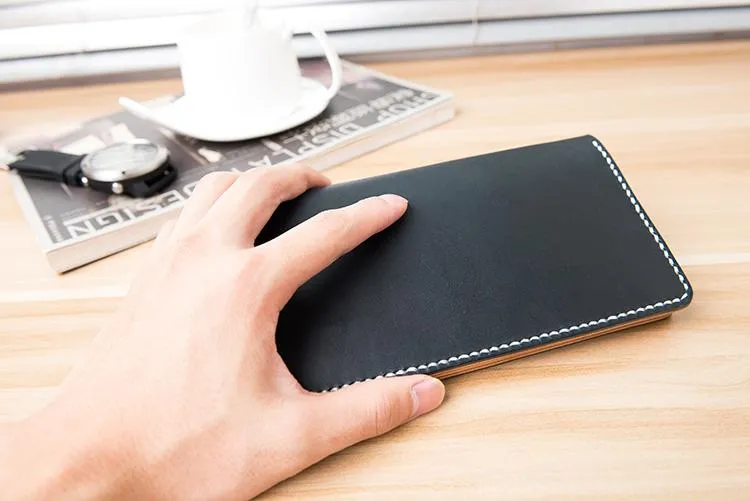 Handmade Leather Mens Long Wallet Cool Leather Wallet Long Wallets for Men
