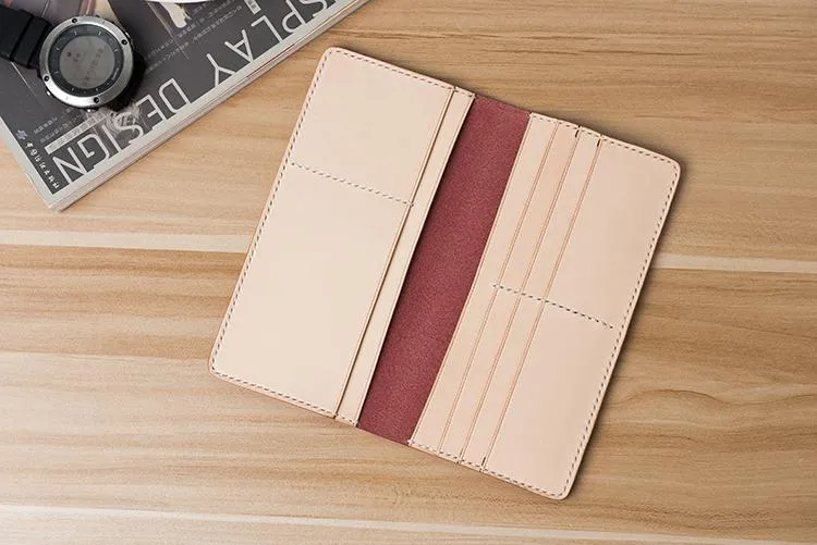 Handmade Leather Mens Long Wallet Cool Leather Wallet Long Wallets for Men