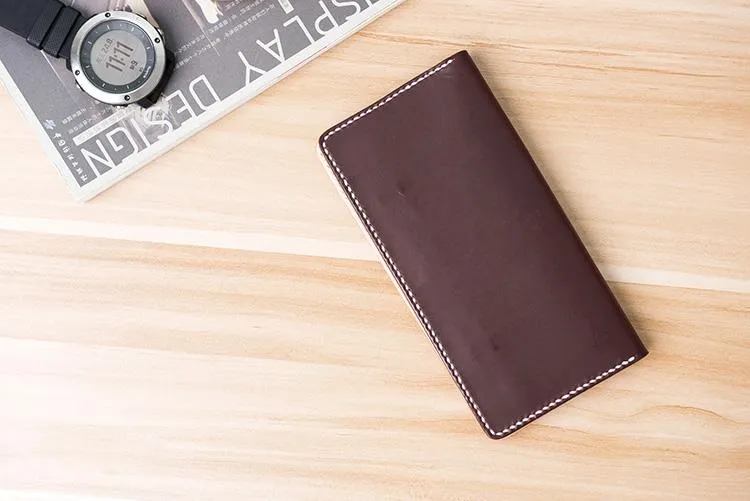 Handmade Leather Mens Long Wallet Cool Leather Wallet Long Wallets for Men