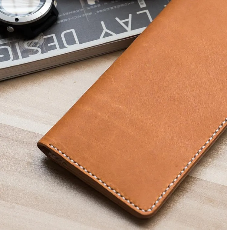 Handmade Leather Mens Long Wallet Cool Leather Wallet Long Wallets for Men