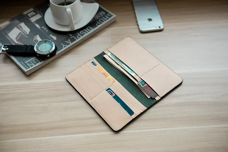 Handmade Leather Mens Long Wallet Cool Leather Wallet Long Wallets for Men