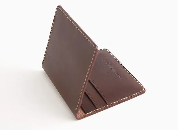 Handmade Leather Mens Slim License Wallet Front Pocket Wallet Slim Card Wallet for Men