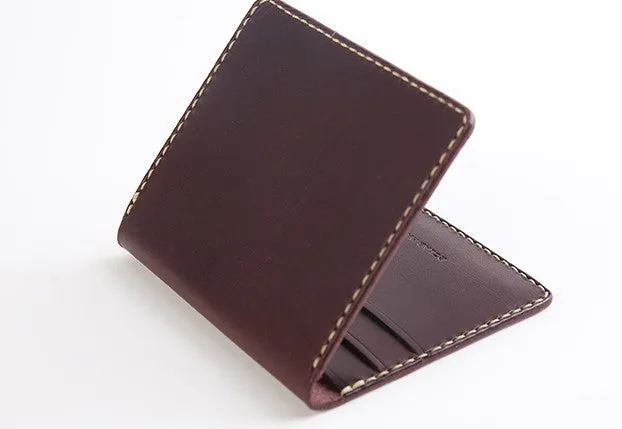 Handmade Leather Mens Slim License Wallet Front Pocket Wallet Slim Card Wallet for Men