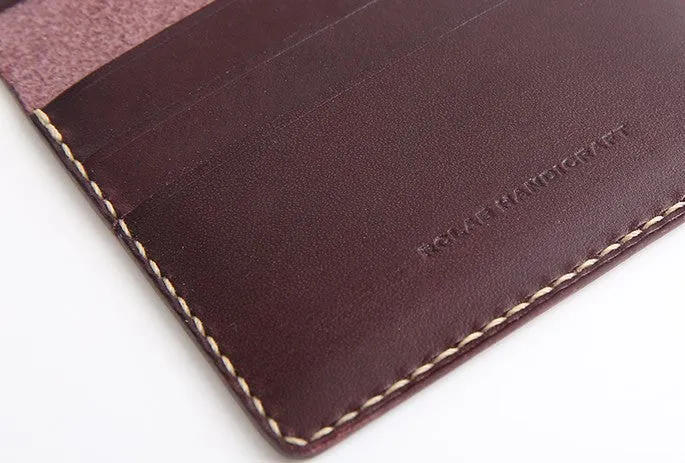 Handmade Leather Mens Slim License Wallet Front Pocket Wallet Slim Card Wallet for Men