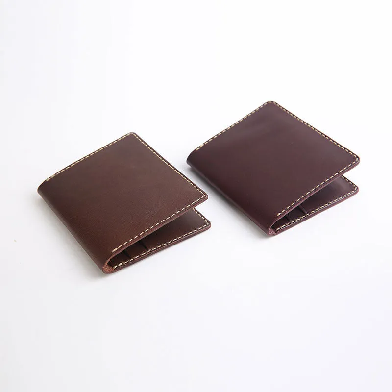 Handmade Leather Mens Slim License Wallet Front Pocket Wallet Slim Card Wallet for Men