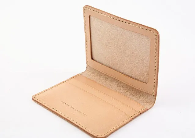 Handmade Leather Mens Slim License Wallet Front Pocket Wallet Slim Card Wallet for Men