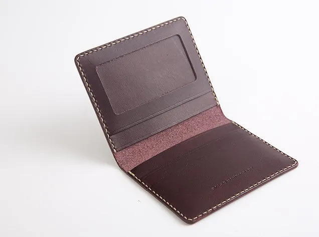 Handmade Leather Mens Slim License Wallet Front Pocket Wallet Slim Card Wallet for Men