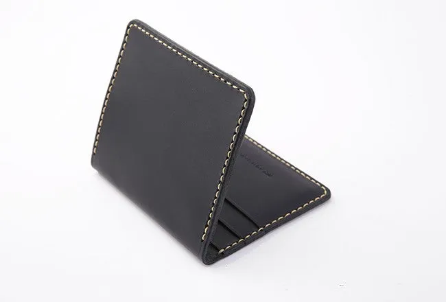 Handmade Leather Mens Slim License Wallet Front Pocket Wallet Slim Card Wallet for Men