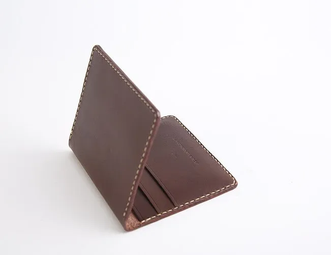 Handmade Leather Mens Slim License Wallet Front Pocket Wallet Slim Card Wallet for Men