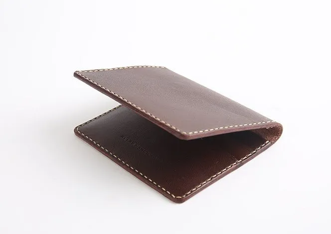 Handmade Leather Mens Slim License Wallet Front Pocket Wallet Slim Card Wallet for Men