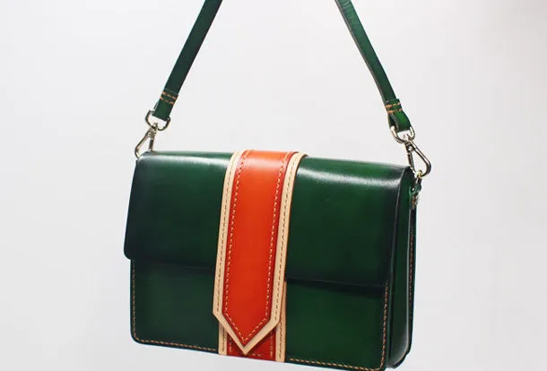 Handmade Leather Messenger Bag Crossbody Bag Shoulder Bag Purse for Women Leather Bag