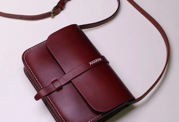Handmade Leather Messenger Bag Crossbody Bag Shoulder Bag Purse for Women Leather Bag