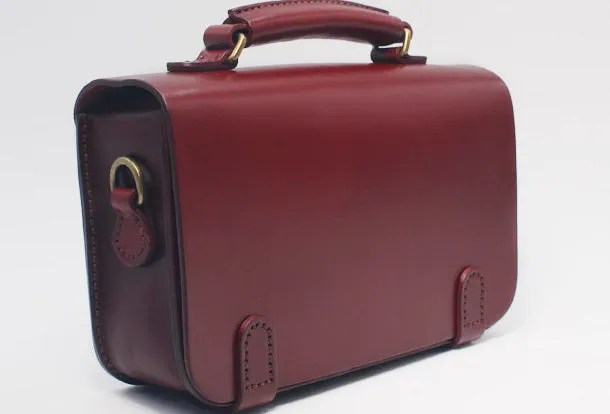 Handmade Leather Messenger Bag Purse Satchel Bag Crossbody Shoulder Bag for Girl Women Lady