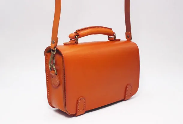 Handmade Leather Messenger Bag Purse Satchel Bag Crossbody Shoulder Bag for Girl Women Lady