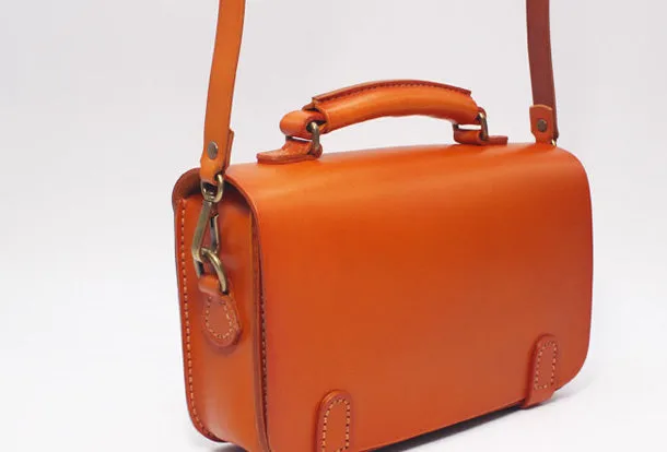 Handmade Leather Messenger Bag Purse Satchel Bag Crossbody Shoulder Bag for Girl Women Lady