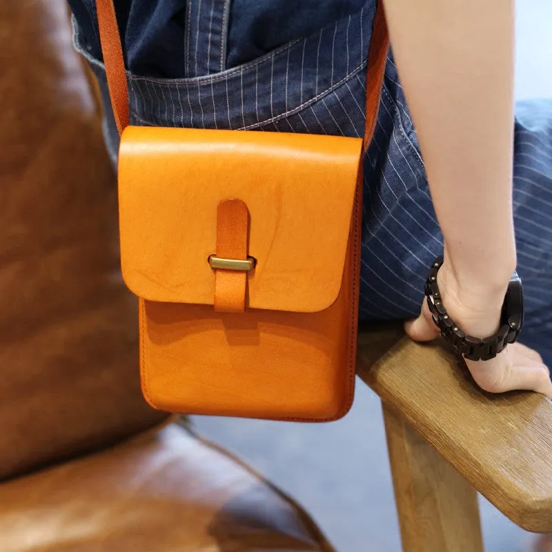 Handmade Leather vintage women phone purse leather shoulder bag crossbody bag