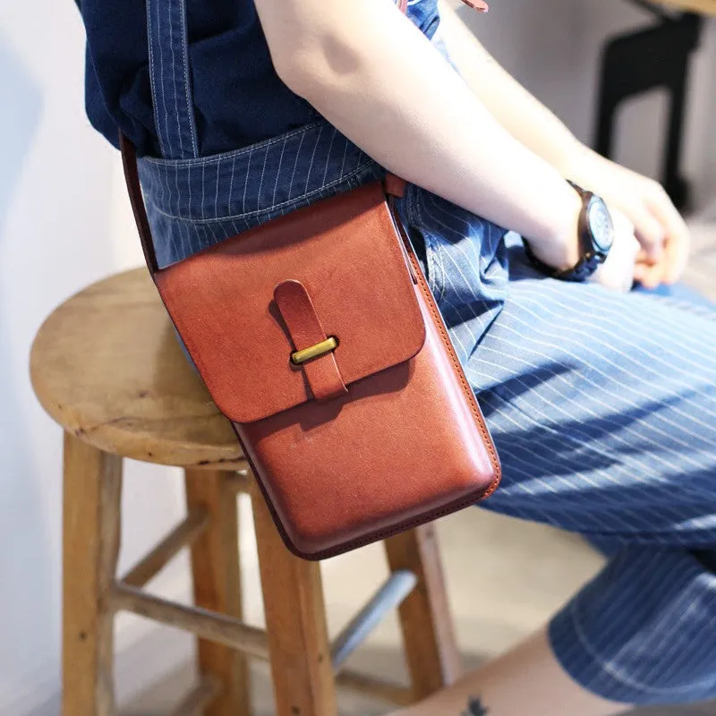 Handmade Leather vintage women phone purse leather shoulder bag crossbody bag
