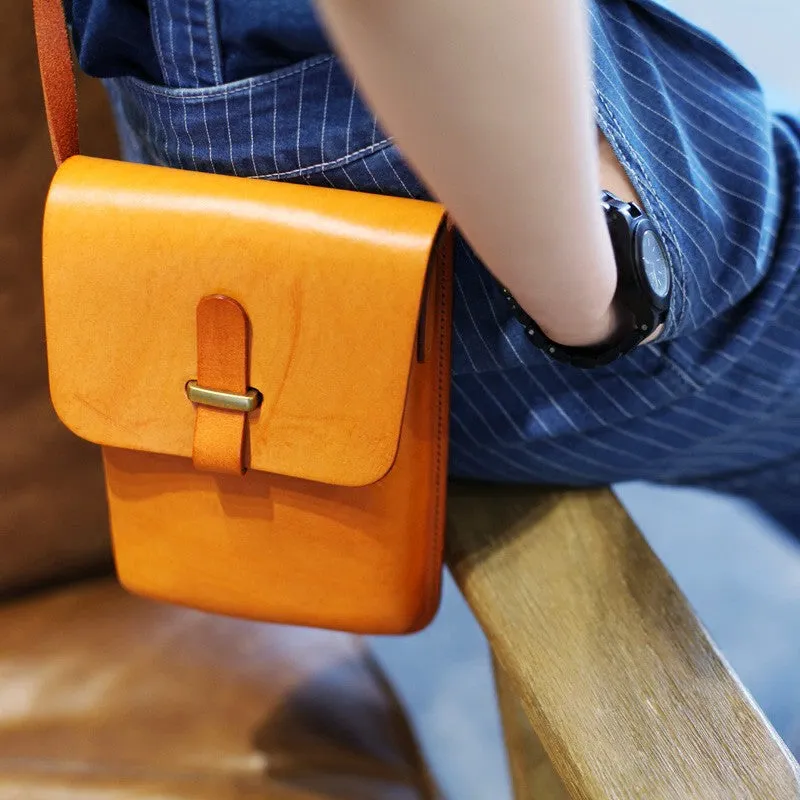 Handmade Leather vintage women phone purse leather shoulder bag crossbody bag