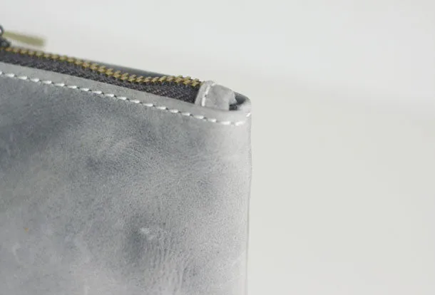 Handmade leather zip phone clutch wallet Wristlet wallet purse clutch women