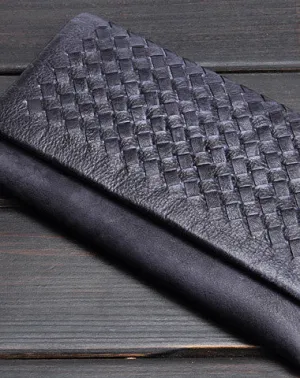 Handmade men long leather wallet men bifold vintage gray long wallet for him