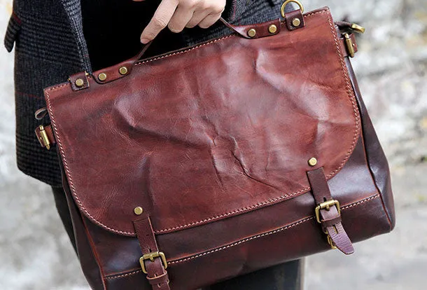 Handmade messenger bag briefcase satchel purse leather crossbody bag  shoulder bag women