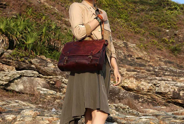 Handmade messenger bag briefcase satchel purse leather crossbody bag  shoulder bag women