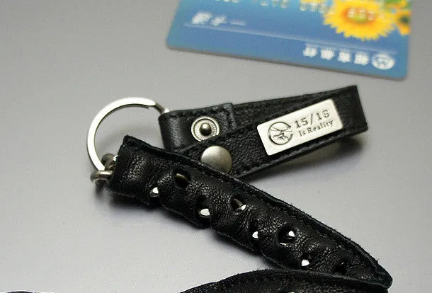 Handmade Motorcycle biker wallet key chain punk black heavy leather key holder